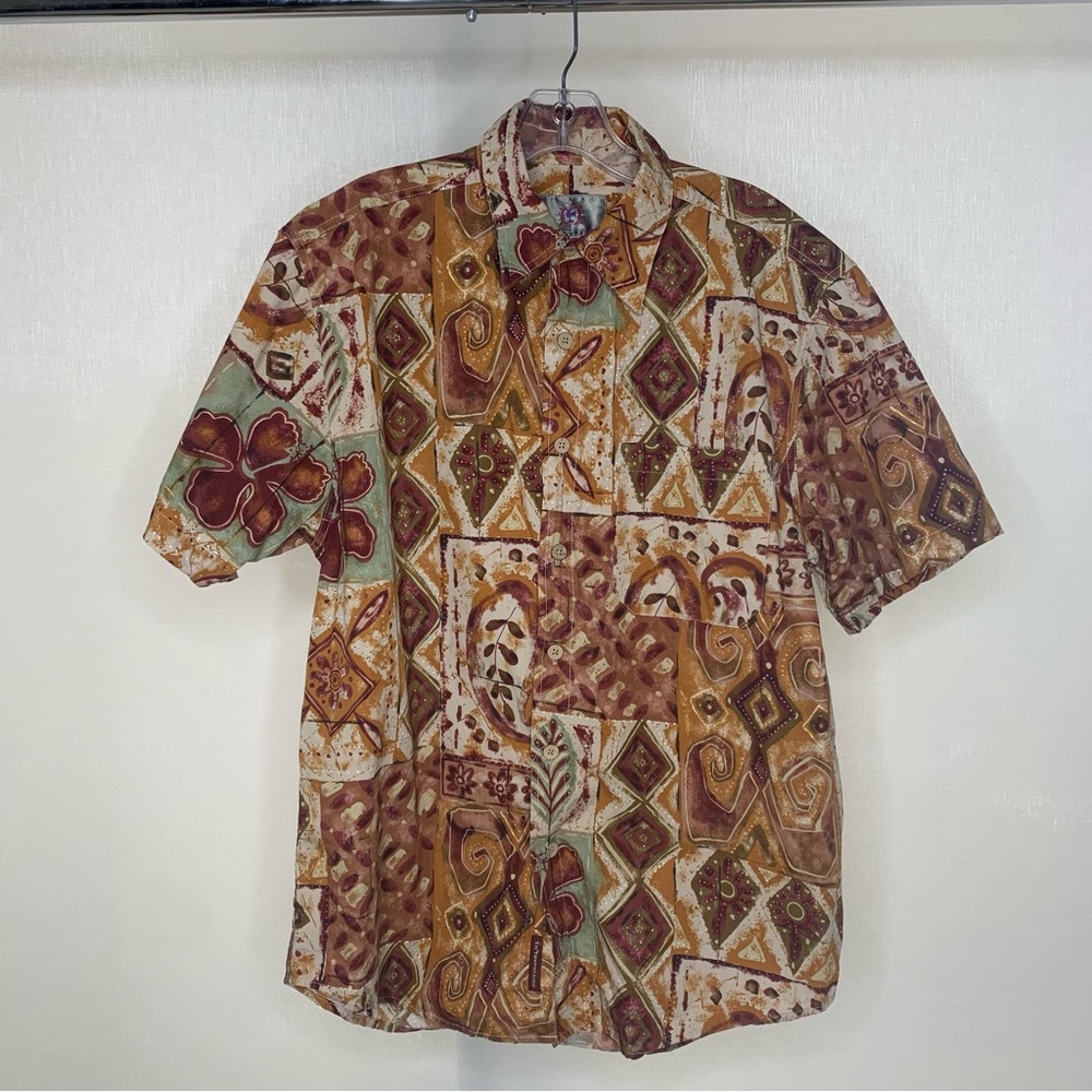 The Territory Ahead S/S Aztec Tropical Print Button Down Shirt
